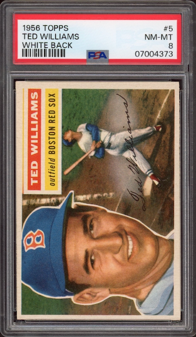 1956 Topps #5 Ted Williams White Back PSA NM-MT 8