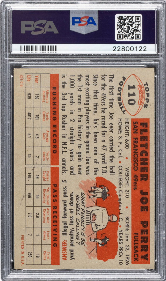 1956 Topps #110 Joe Perry PSA 9