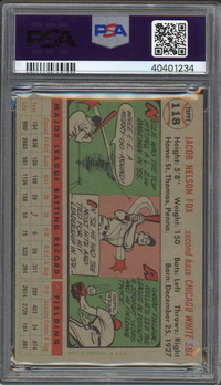 1956 Topps #118 Nellie Fox Gray Back PSA NM-MT 8