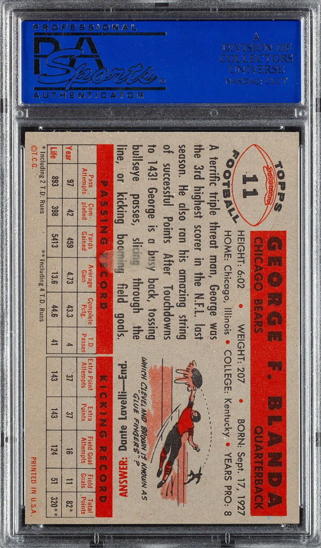 1956 Topps #11 George Blanda PSA 10