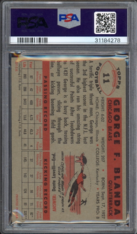 1956 Topps #11 George Blanda PSA MINT 9