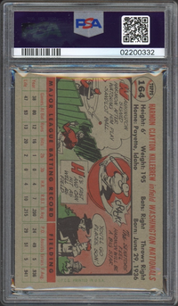 1956 Topps #164 Harmon Killebrew Gray Back PSA NM-MT 8