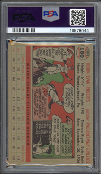 1956 Topps #180 Robin Roberts Gray Back PSA NM-MT+ 8.5