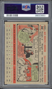 1956 Topps #30 Jackie Robinson Gray Back PSA NM-MT 8