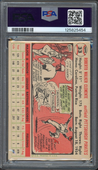 1956 Topps #33 Roberto Clemente White Back PSA EX-MT+ 6.5