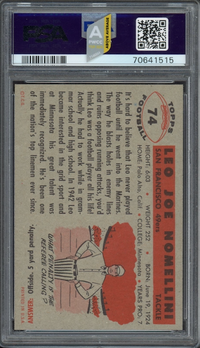 1956 Topps #74 Leo Nomellini PSA MINT 9