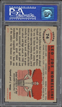 1956 Topps #74 Leo Nomellini PSA MINT 9