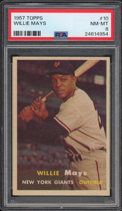 1957 Topps #10 Willie Mays PSA NM-MT 8