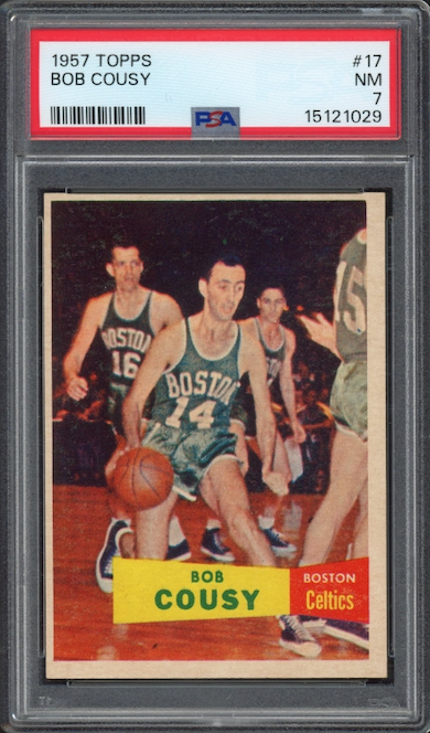 1957 Topps #17 Bob Cousy ROOKIE PSA NM 7