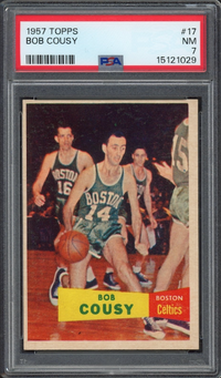 1957 Topps #17 Bob Cousy ROOKIE PSA NM 7