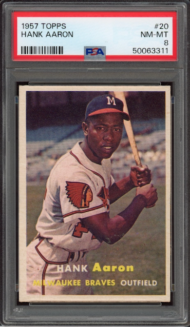 1957 Topps #20 Hank Aaron PSA NM-MT 8
