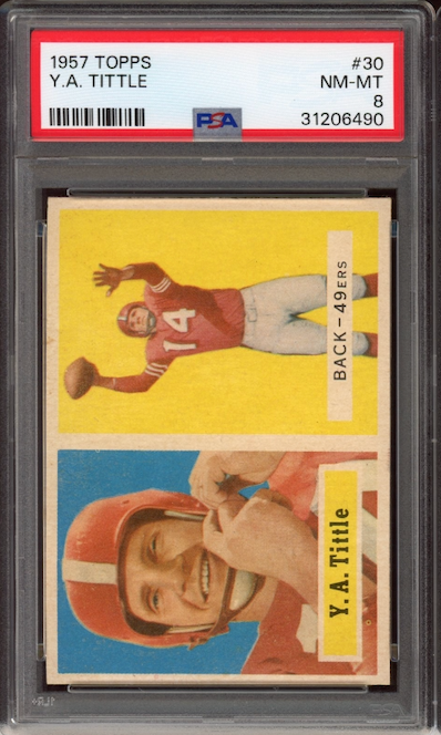 1957 Topps #30 Y.A. Tittle PSA NM-MT 8