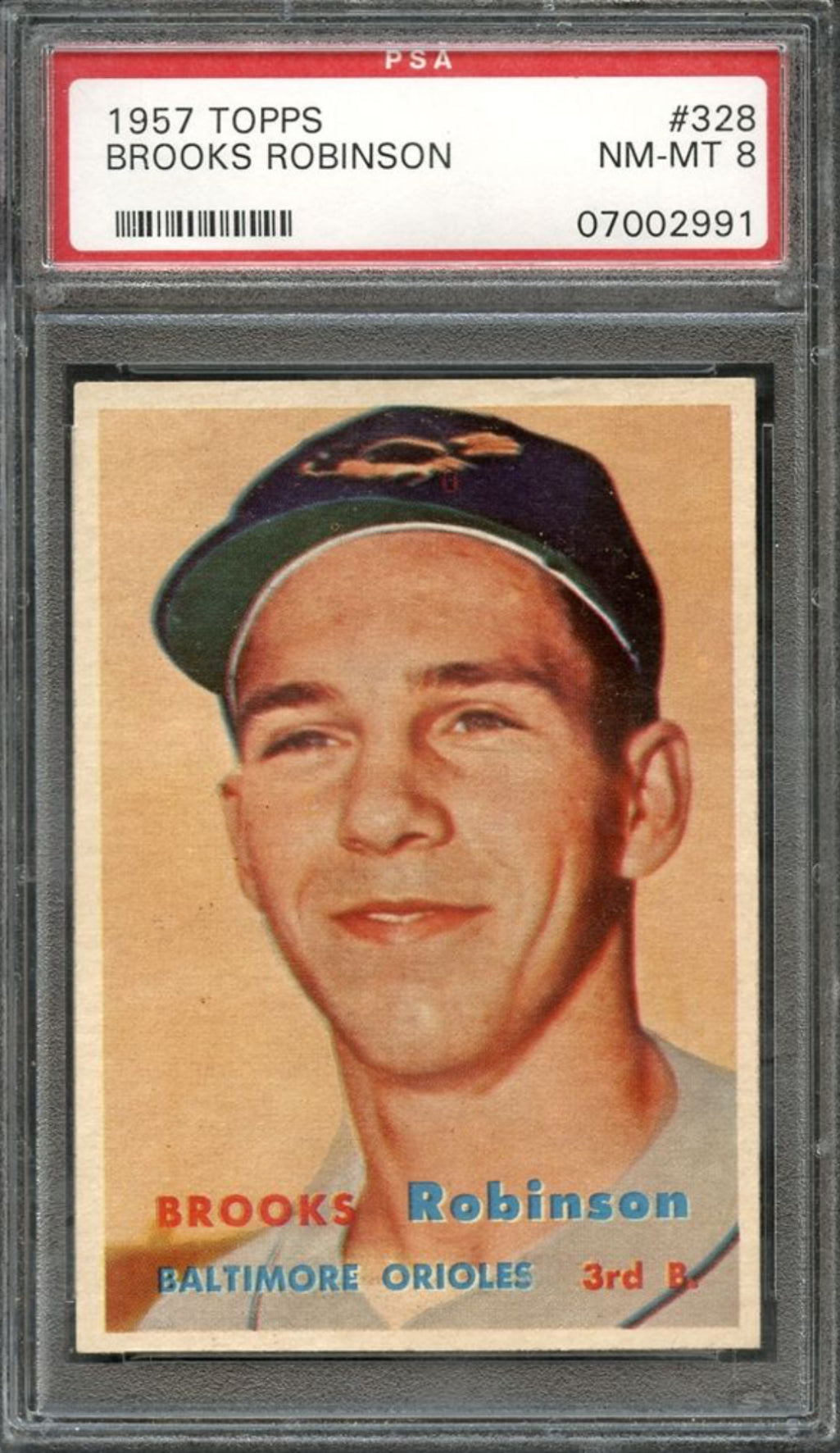 1957 Topps #328 Brooks Robinson PSA 8