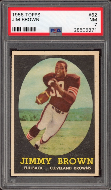 1958 Topps #62 Jim Brown ROOKIE PSA NM 7