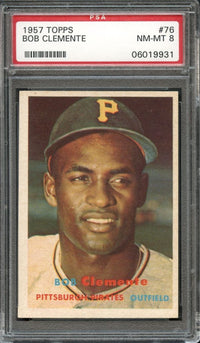 1957 Topps #76 Roberto Clemente PSA 8