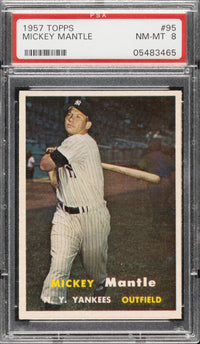 1957 Topps #95 Mickey Mantle PSA 8