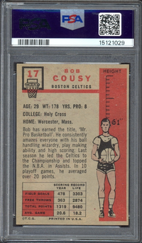 1957 Topps #17 Bob Cousy ROOKIE PSA NM 7