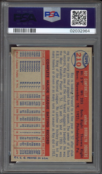 1957 Topps #210 Roy Campanella PSA NM-MT 8