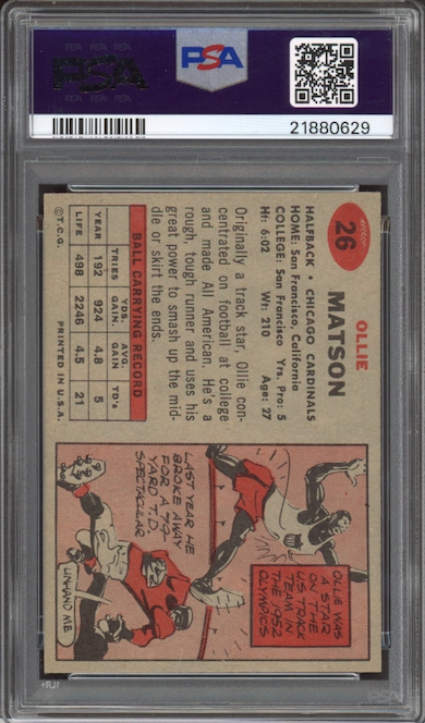 1957 Topps #26 Ollie Matson PSA NM-MT 8