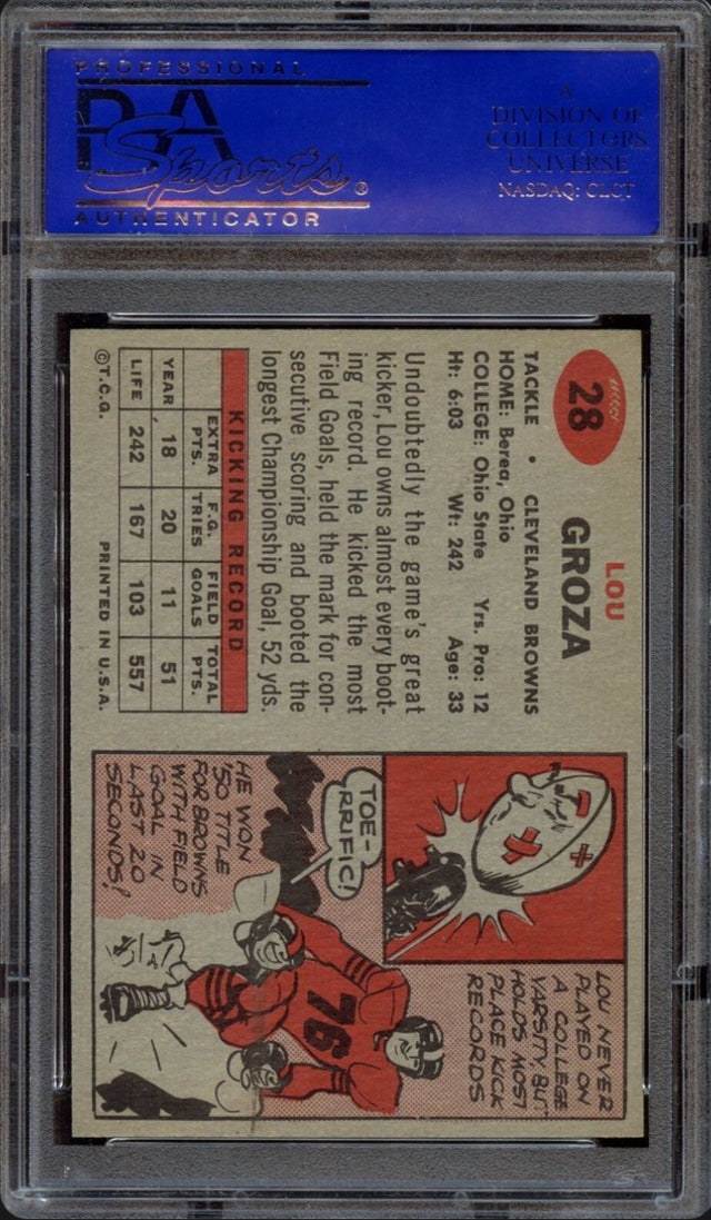 1957 Topps #28 Lou Groza PSA 9
