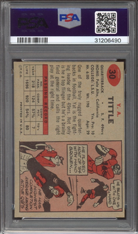 1957 Topps #30 Y.A. Tittle PSA NM-MT 8