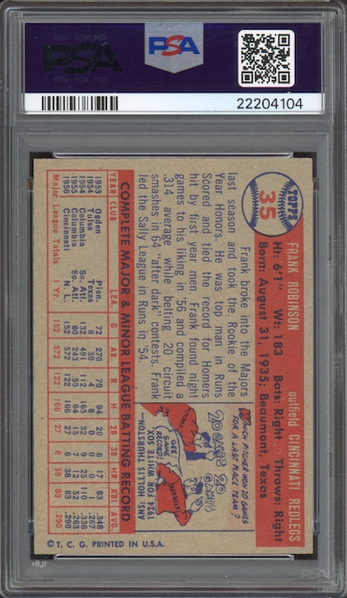 1957 Topps #35 Frank Robinson ROOKIE PSA NM-MT 8
