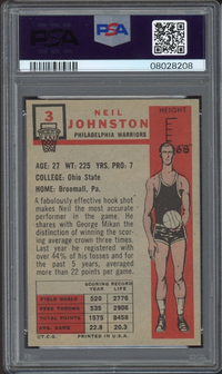 1957 Topps #3 Neil Johnston ROOKIE PSA NM-MT 8