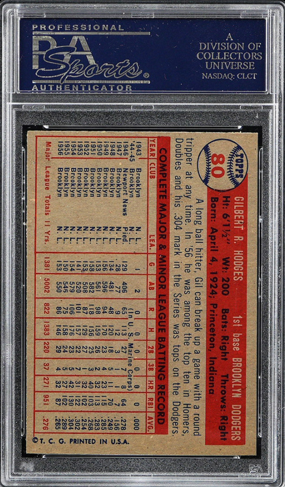 1957 Topps #90 Gil Hodges PSA 8