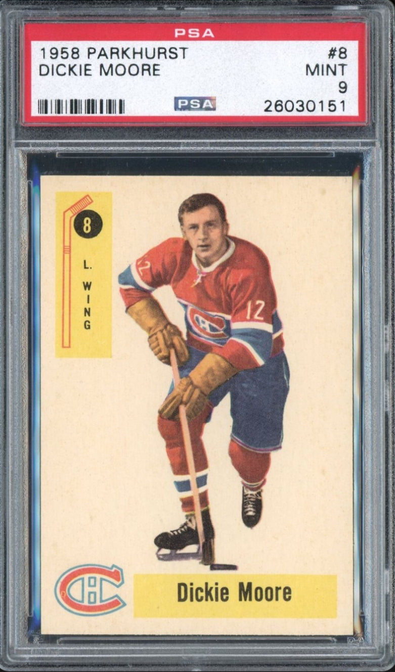 1958 Parkhurst #8 Dickie Moore PSA 9