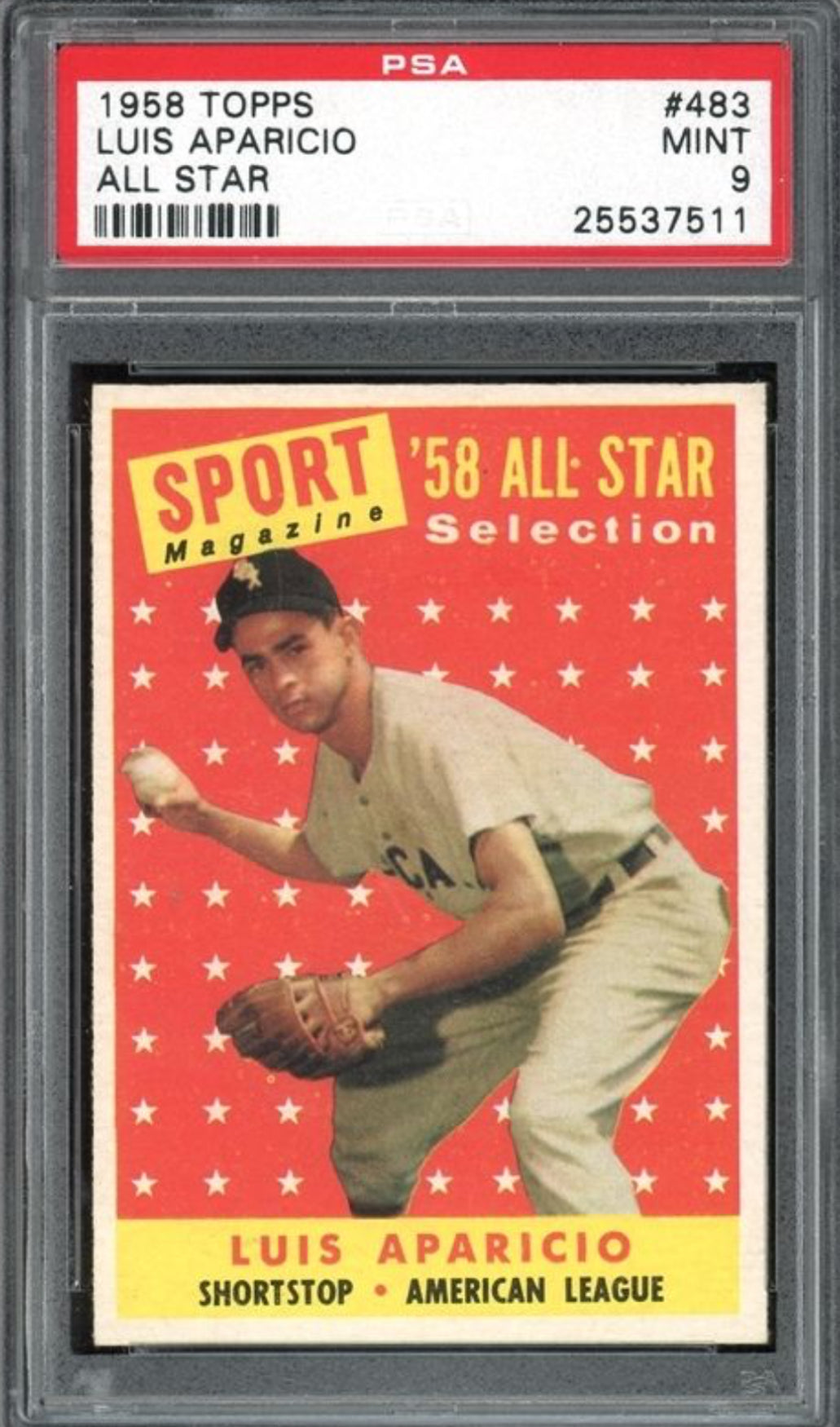 1958 Topps All Star #483 Luis Aparicio PSA 9