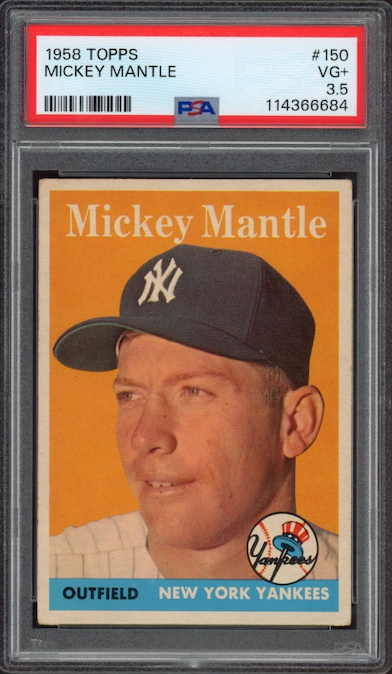 1958 Topps #150 Mickey Mantle PSA 3.5