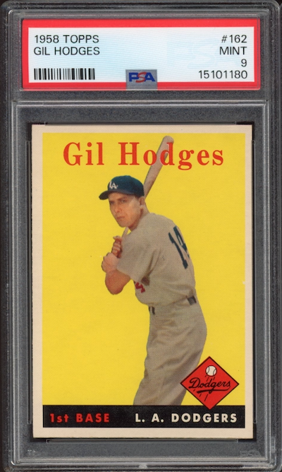 1958 Topps #162 Gil Hodges PSA MINT 9