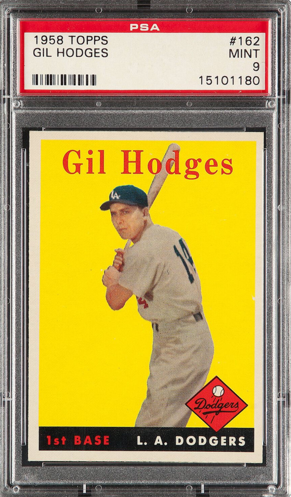 1958 Topps #162 Gil Hodges PSA 9