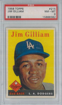 1958 Topps #215 Jim Gilliam PSA 8