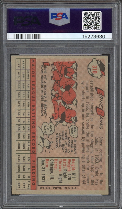 1958 Topps #310 Ernie Banks PSA NM-MT 8