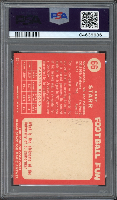 1958 Topps #66 Bart Starr PSA NM-MT 8