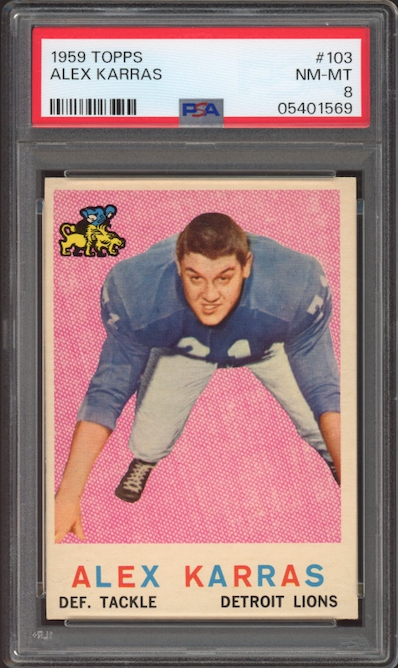 1959 Topps #103 Alex Karras ROOKIE PSA NM-MT 8