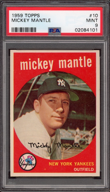 1959 Topps #10 Mickey Mantle PSA MINT 9