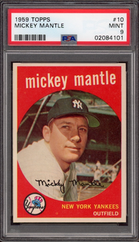 1959 Topps #10 Mickey Mantle PSA MINT 9