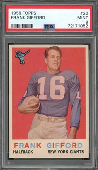 1959 Topps #20 Frank Gifford PSA 9