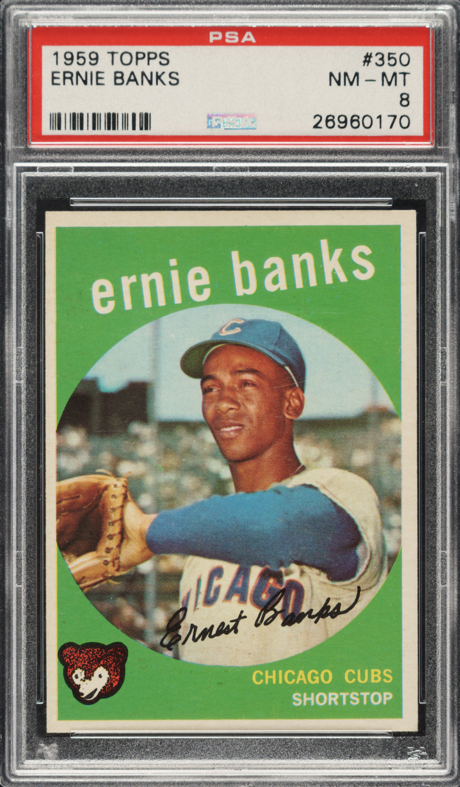 1959 Topps #350 Ernie Banks PSA 8