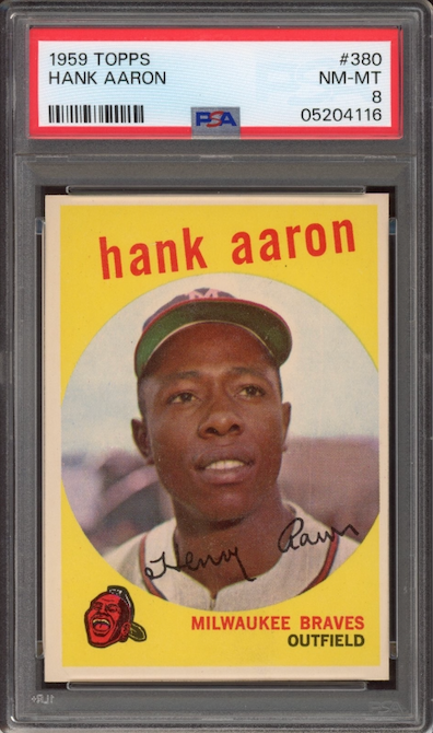 1959 Topps #380 Hank Aaron PSA NM-MT 8