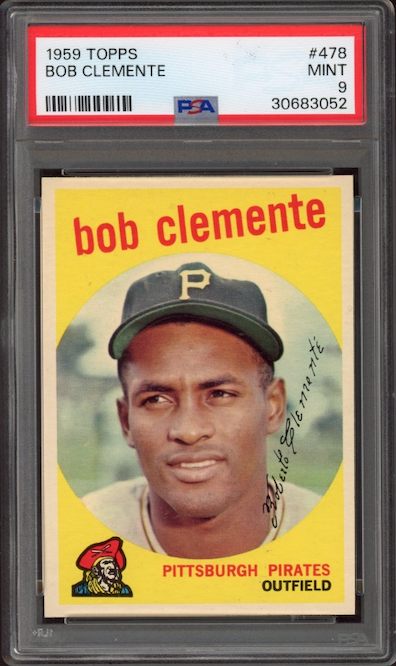 1959 Topps #478 Bob (Roberto) Clemente PSA MINT 9