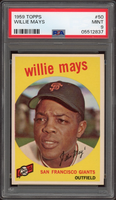 1959 Topps #50 Willie Mays PSA MINT 9