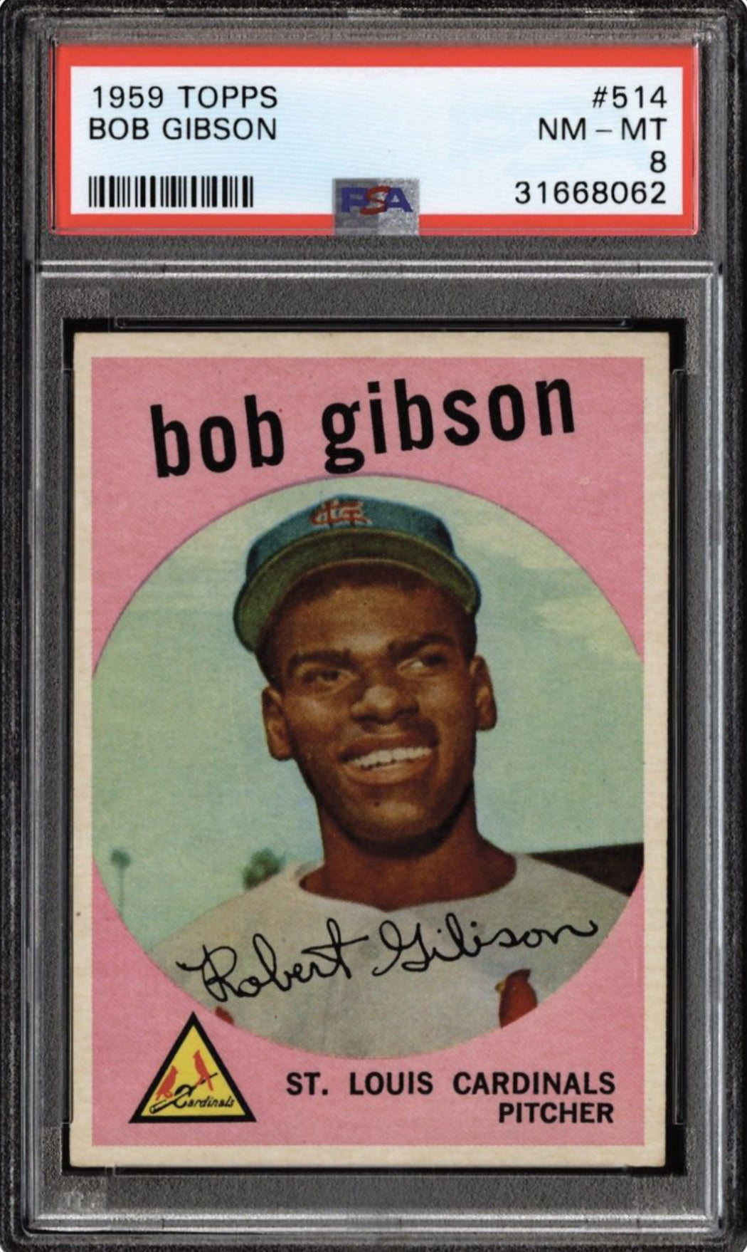 1959 Topps #514 Bob Gibson PSA 8