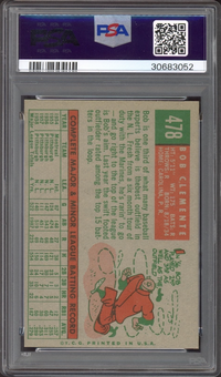 1959 Topps #478 Bob (Roberto) Clemente PSA MINT 9