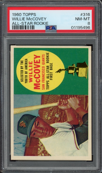1960 Topps #316 Willie McCovey All-Star ROOKIE PSA NM-MT 8