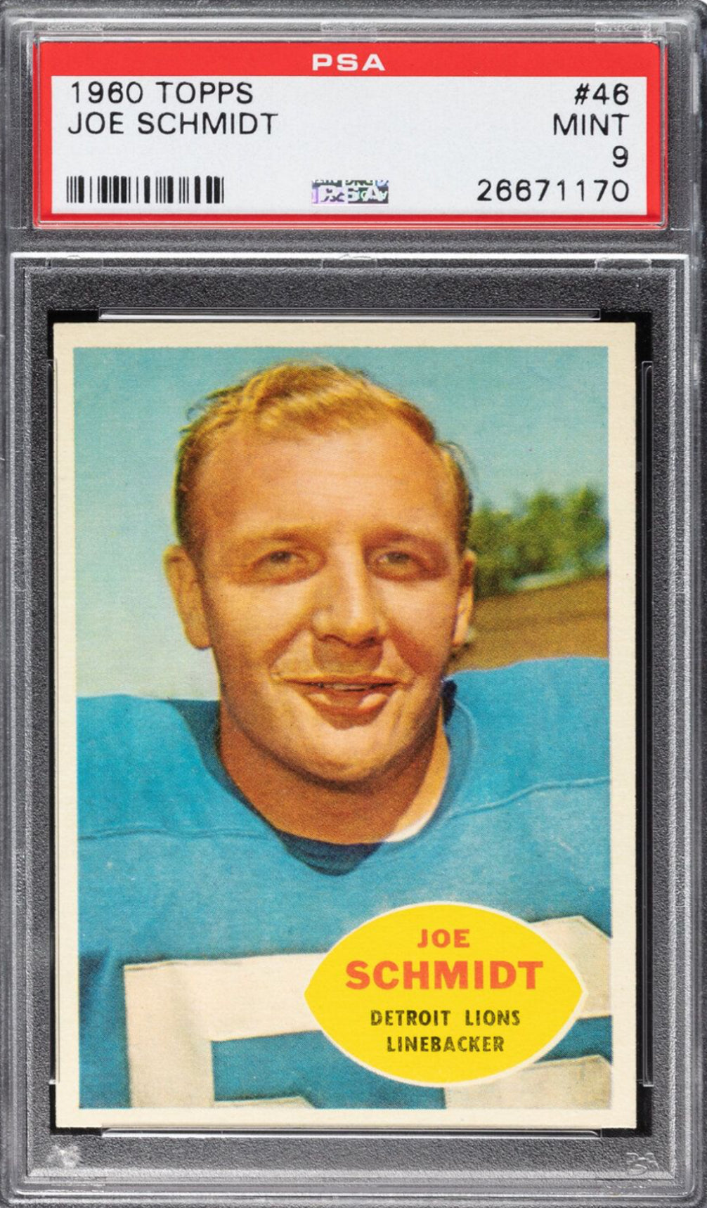 1960 Topps #46 Joe Schmidt PSA 9