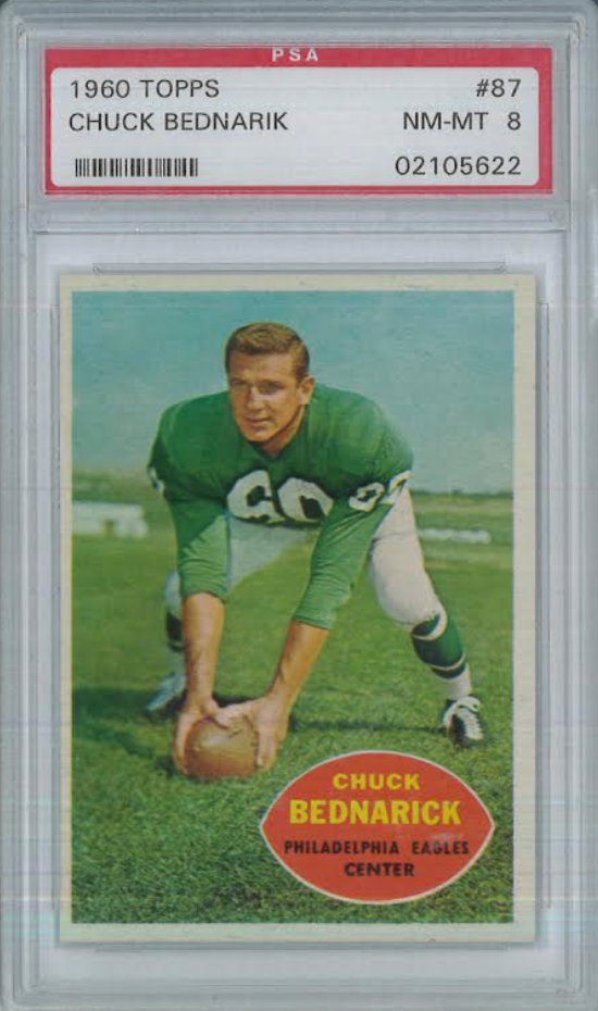 1960 Topps #87 Chuck Bednarik PSA 8