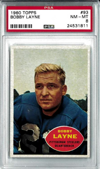 1960 Topps #93 Bobby Layne PSA 8